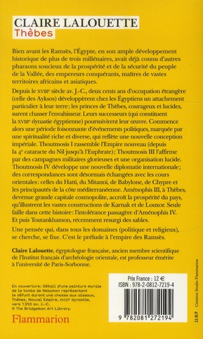 Quatrième de couverture de « THEBES OU LA NAISSANCE D'UN EMPIRE - VOL02 »