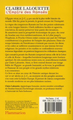 Quatrième de couverture de « L'EMPIRE DES RAMSES »