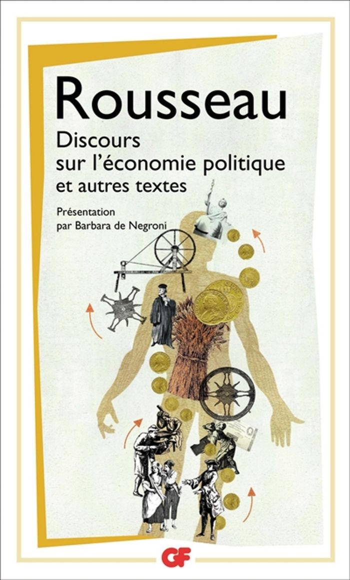 Couverture du livre « DISCOURS SUR L'ECONOMIE POLITIQUE ET AUTRES TEXTES » de J-J. Rousseau, librairie Les Contes Infusés à Corte
