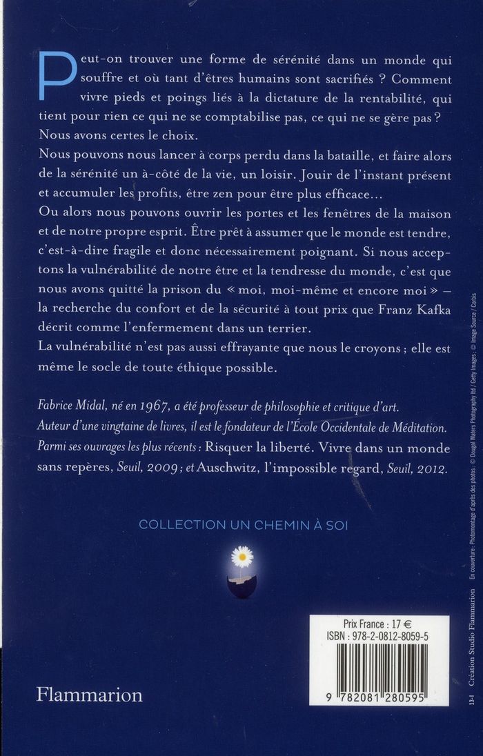 Quatrième de couverture de « La tendresse du monde : l'art de la vulnérabilité »