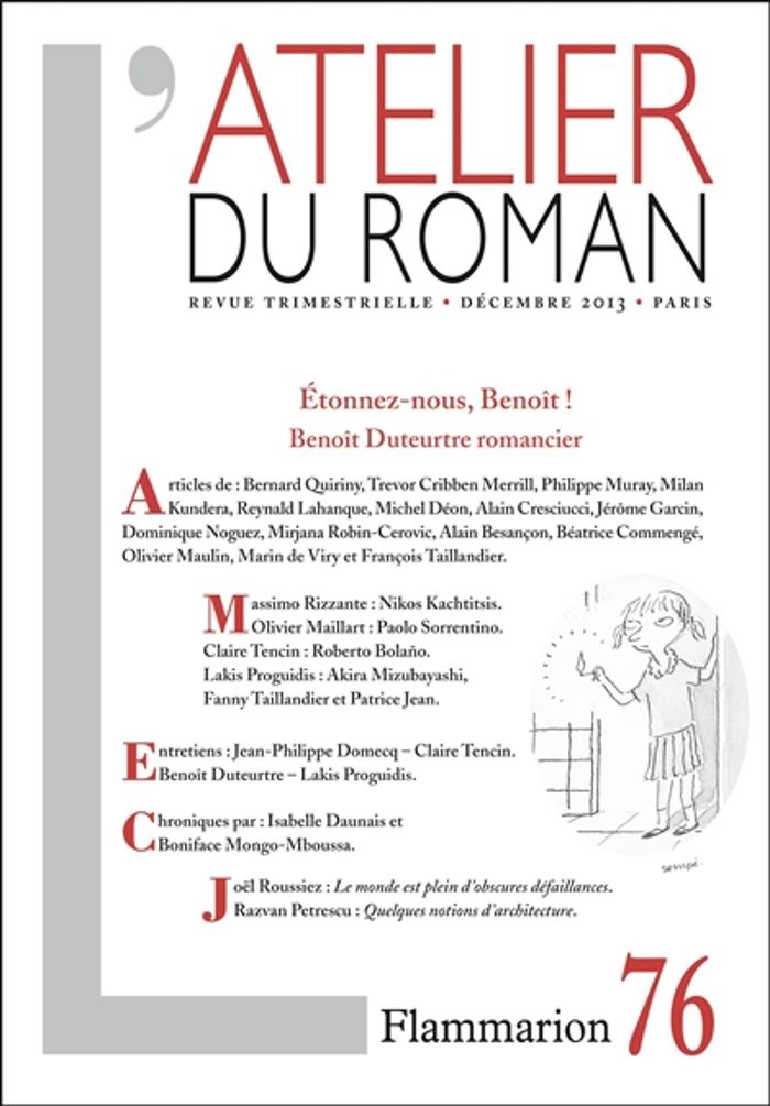 Couverture du livre « L'ATELIER DU ROMAN - ETONNEZ-NOUS BENOIT ! : BENOIT DUTEURTRE ROMANCIER », librairie Les Contes Infusés à Corte