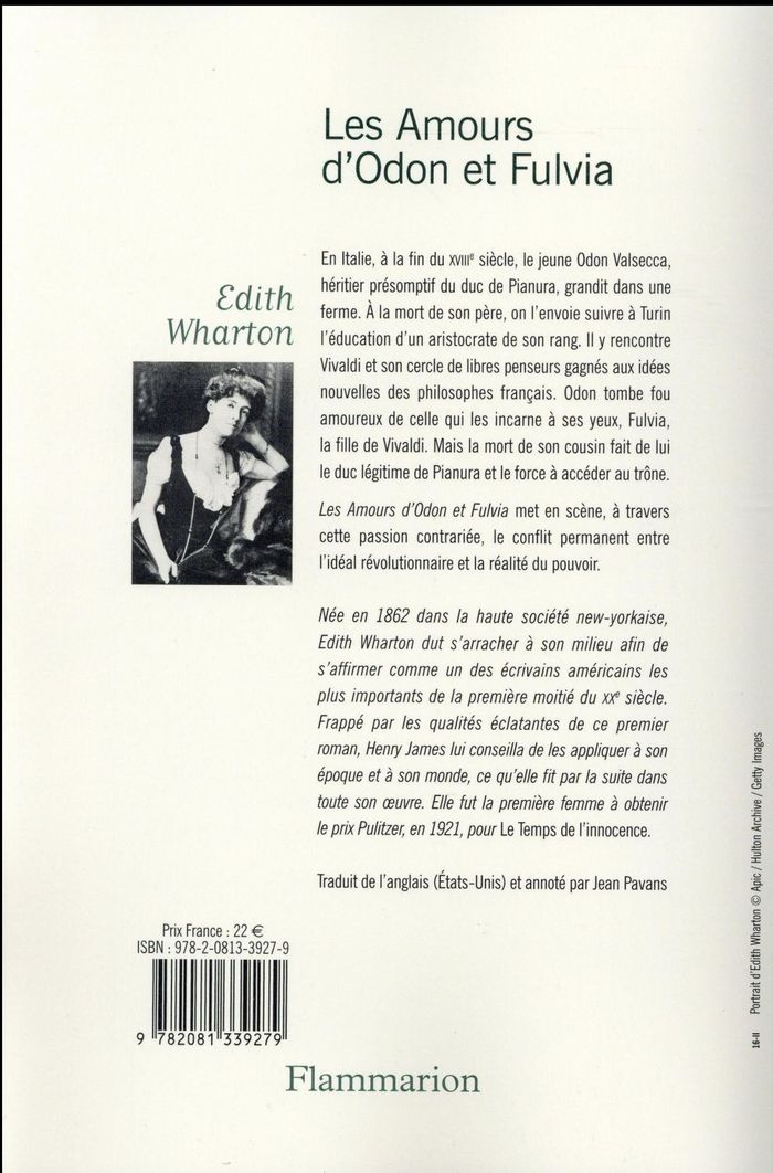 Quatrième de couverture de « Les amours d'Odon et Fulvia »