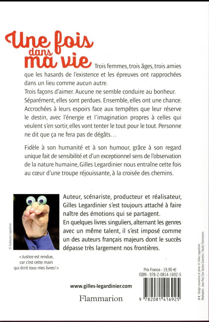 Quatrième de couverture de « Une fois dans ma vie : roman »