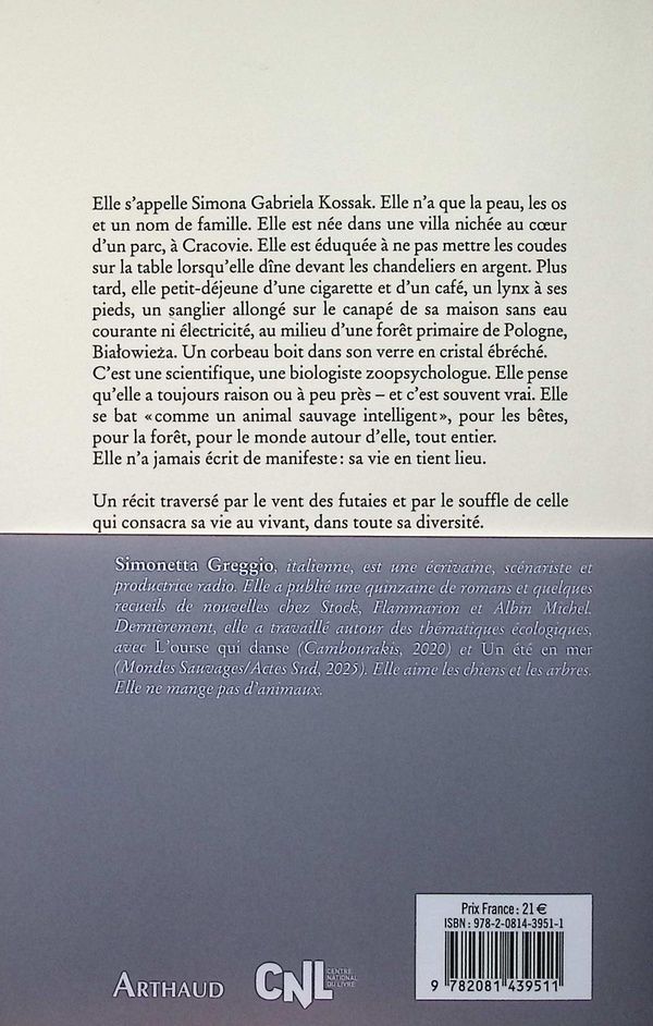 Quatrième de couverture de « Le souffle de la forêt : sur les traces de Simona Kossak »