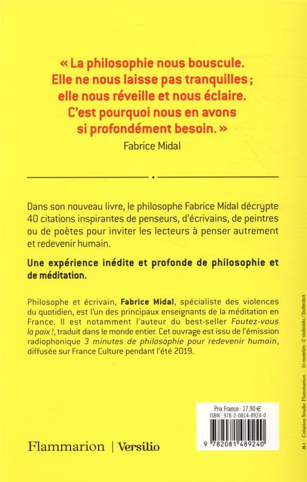 Quatrième de couverture de « 3 minutes de philosophie pour redevenir humain »