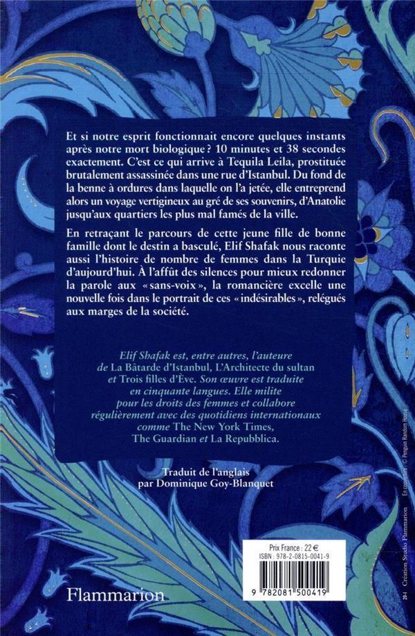 Quatrième de couverture de « 10 minutes et 38 secondes dans ce monde étrange »