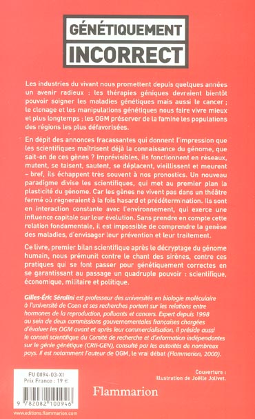 Quatrième de couverture de « GENETIQUEMENT INCORRECT »
