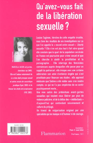 Quatrième de couverture de « QU'AVEZ-VOUS FAIT DE LA LIBERATION SEXUELLE ? »