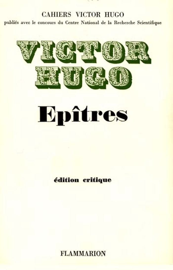 Couverture du livre « EPITRES » de Victor Hugo, librairie Les Contes Infusés à Corte