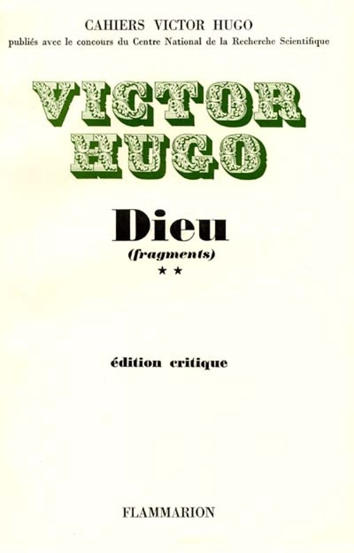 Couverture du livre « ESSAIS - T02 - DIEU - FRAGMENTS » de Victor Hugo, librairie Les Contes Infusés à Corte