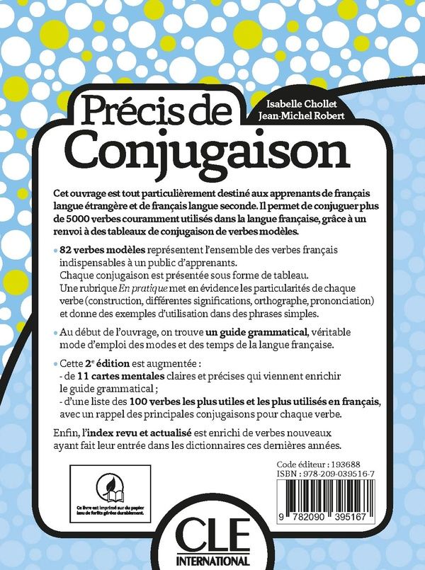Quatrième de couverture de « Conjugaison »