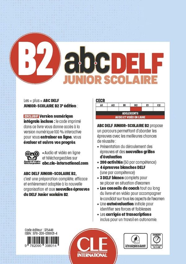 Quatrième de couverture de « Abc DELF : nouvelles épreuves »