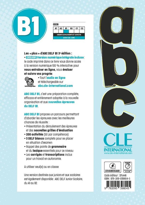 Quatrième de couverture de « Abc DELF : nouvelles épreuves »