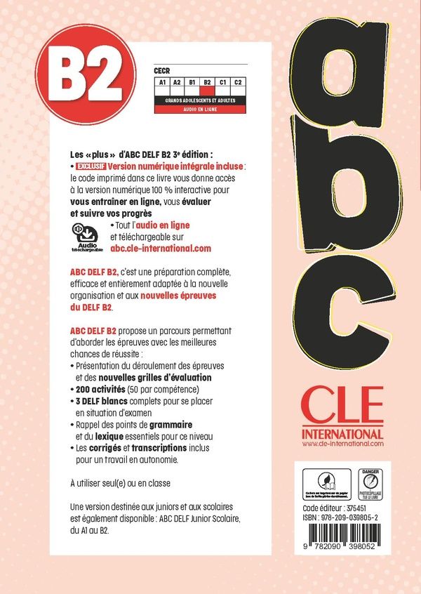 Quatrième de couverture de « Abc DELF : nouvelles épreuves »