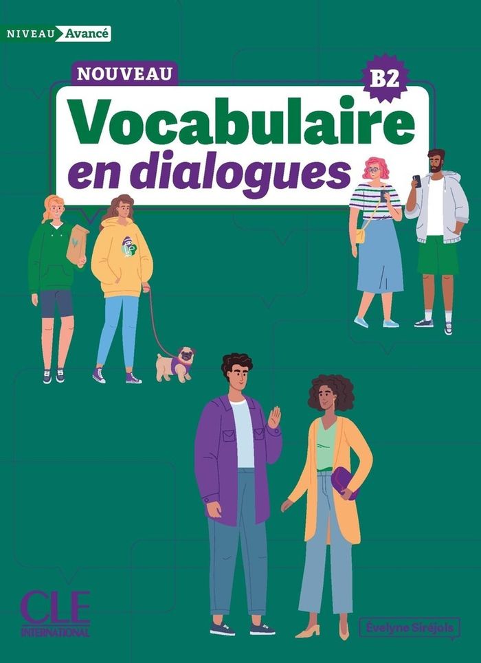 Couverture du livre « Nouveau vocabulaire en dialogues » de Évelyne Siréjols, librairie Les Contes Infusés à Corte