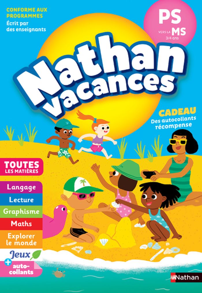 Couverture du livre « NATHAN VACANCES MATERNELLE PS VERS LA MS 3/4 ANS », librairie Les Contes Infusés à Corte