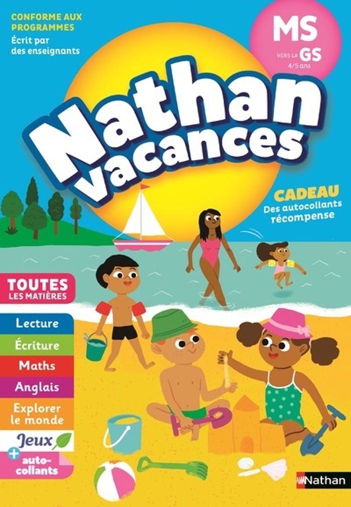 Couverture du livre « NATHAN VACANCES MATERNELLE MS VERS LA GS 4/5 ANS » de Grison, librairie Les Contes Infusés à Corte