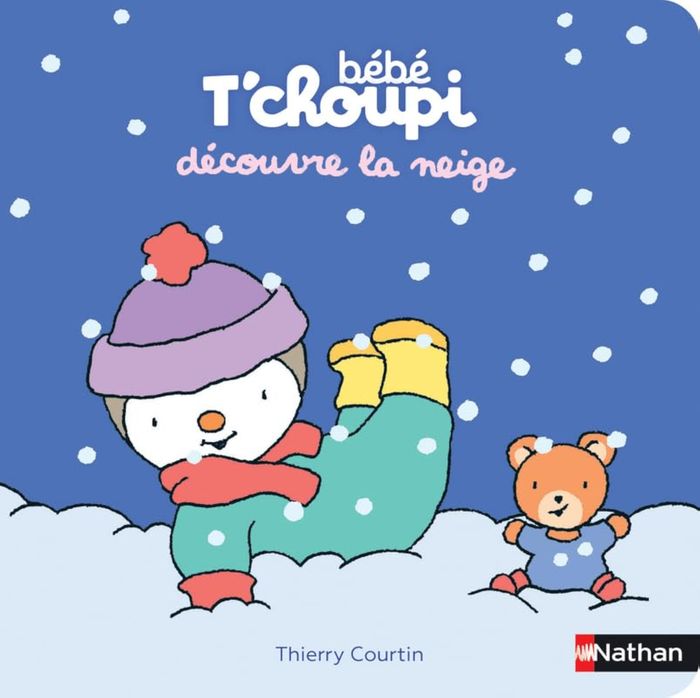 Couverture du livre « Bébé T'choupi découvre la neige » de Thierry Courtin, librairie Les Contes Infusés à Corte
