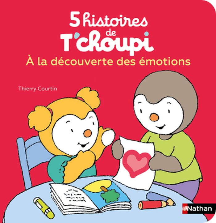 Couverture du livre « 5 histoires de T'choupi : à la découverte des émotions » de Thierry Courtin, librairie Les Contes Infusés à Corte