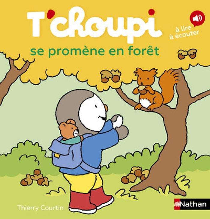 Couverture du livre « T'choupi se promène en forêt » de Thierry Courtin, librairie Les Contes Infusés à Corte