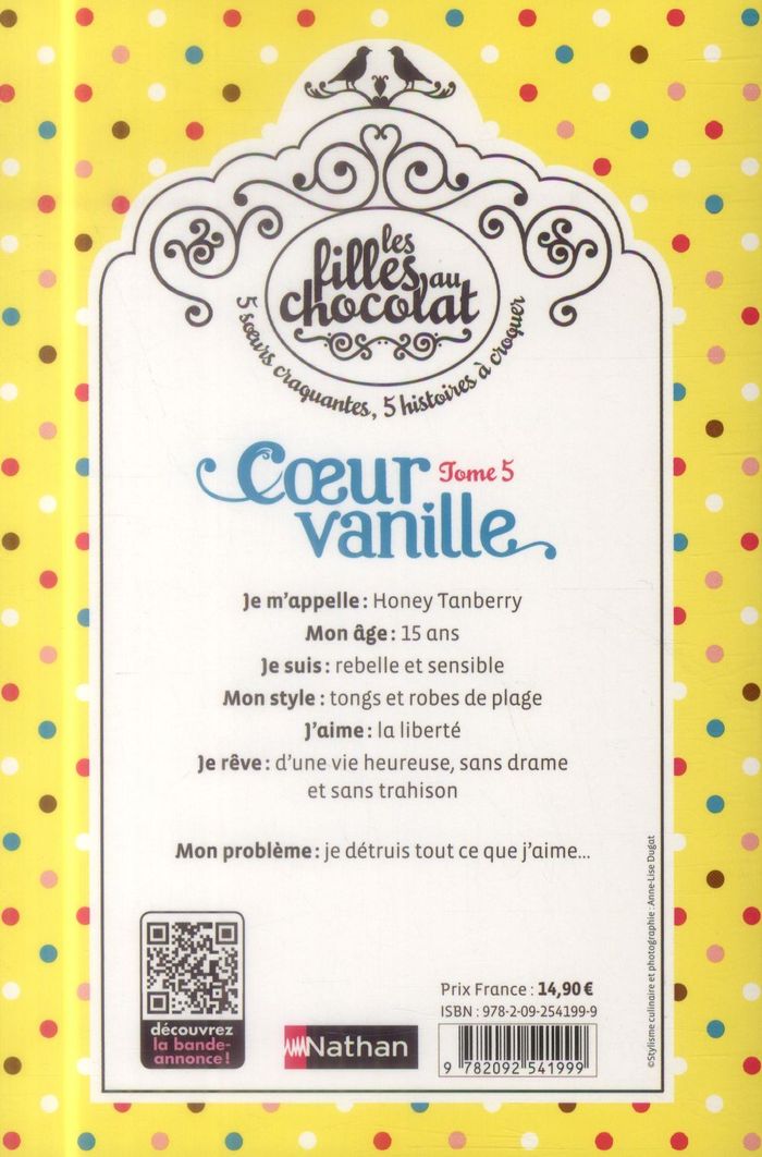 Quatrième de couverture de « Coeur vanille »
