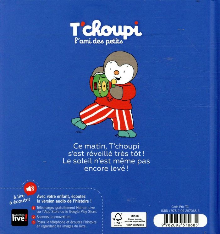 Quatrième de couverture de « T'choupi n'a plus sommeil »