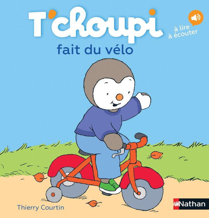 Couverture du livre « T'choupi fait du vélo » de Thierry Courtin, librairie Les Contes Infusés à Corte