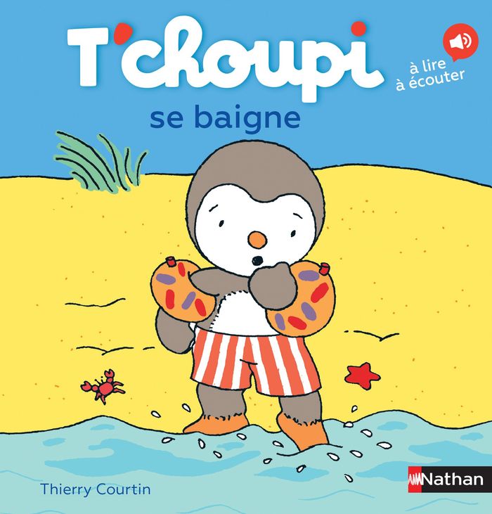 Couverture du livre « LES ALBUMS T'CHOUPI - T'CHOUPI SE BAIGNE » de Courtin, librairie Les Contes Infusés à Corte