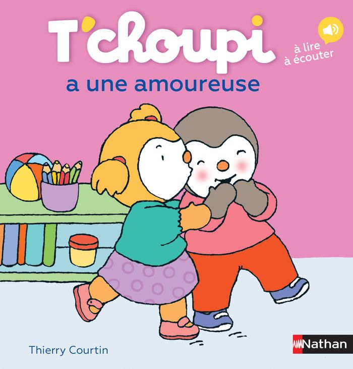 Couverture du livre « T'choupi a une amoureuse » de Thierry Courtin, librairie Les Contes Infusés à Corte