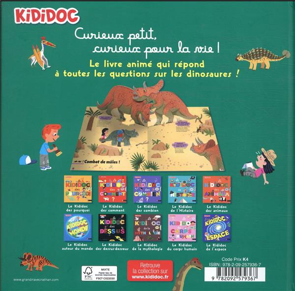 Quatrième de couverture de « LE KIDIDOC DES DINOSAURES »