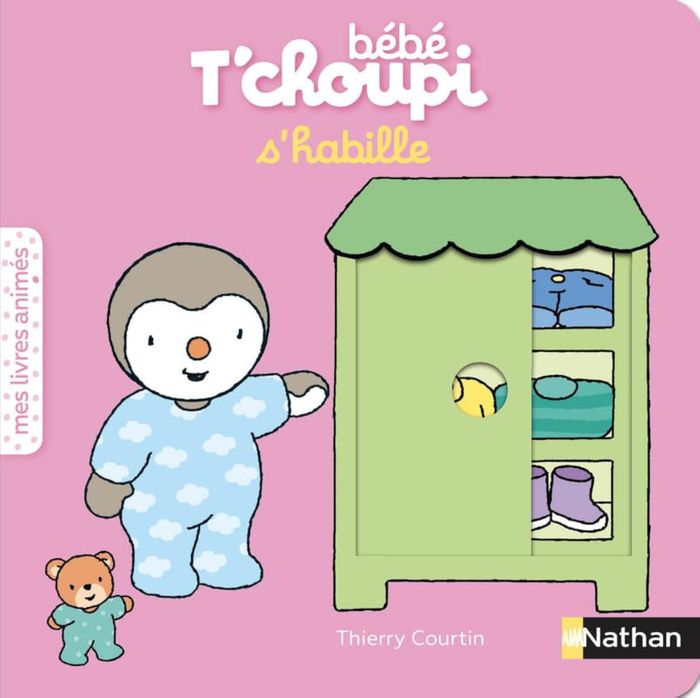 Couverture du livre « Bébé T'choupi s'habille », librairie Les Contes Infusés à Corte
