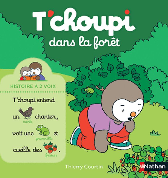 Couverture du livre « T'choupi dans la forêt » de Thierry Courtin, librairie Les Contes Infusés à Corte