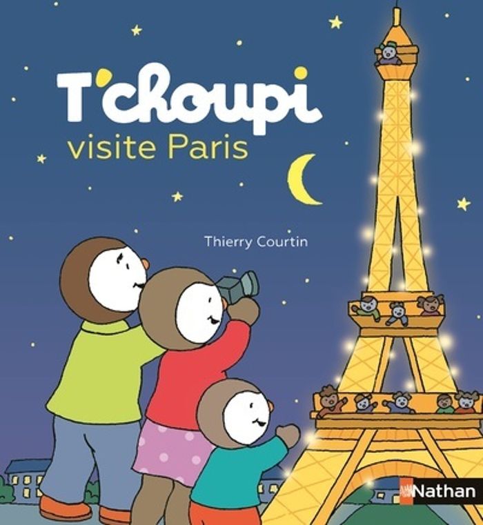 Couverture du livre « T'choupi visite Paris » de Thierry Courtin, librairie Les Contes Infusés à Corte