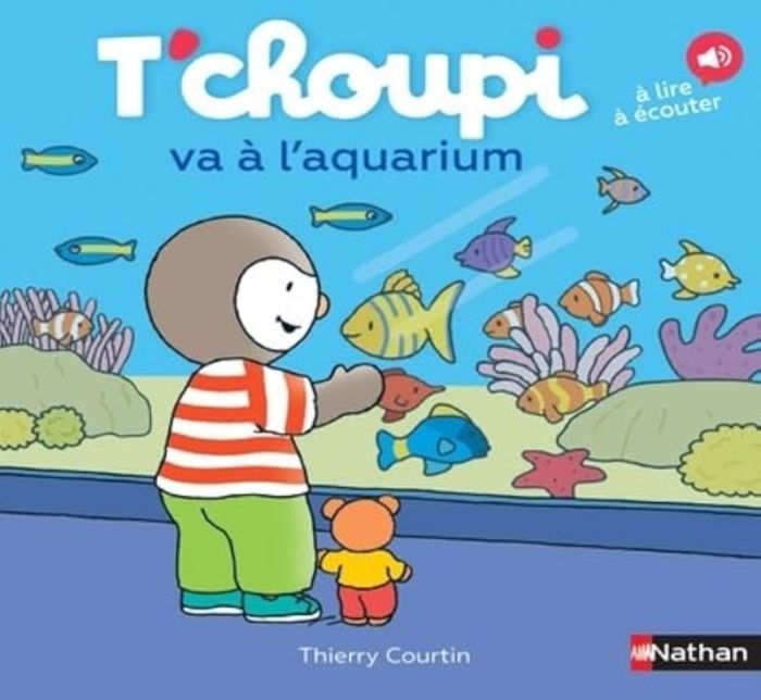 Couverture du livre « LES ALBUMS T'CHOUPI - T'CHOUPI VA A L'AQUARIUM » de Thierry Courtin, librairie Les Contes Infusés à Corte