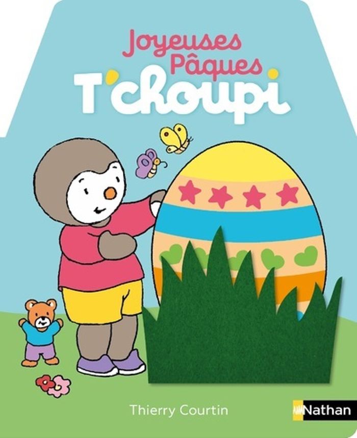 Couverture du livre « Joyeuses Pâques T'choupi » de Thierry Courtin, librairie Les Contes Infusés à Corte