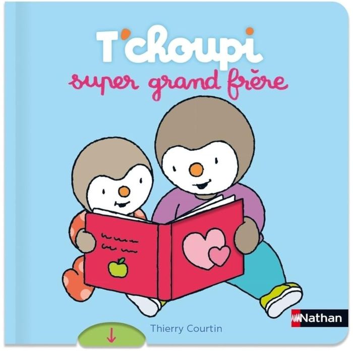 Couverture du livre « T'choupi super grand frère » de Thierry Courtin, librairie Les Contes Infusés à Corte
