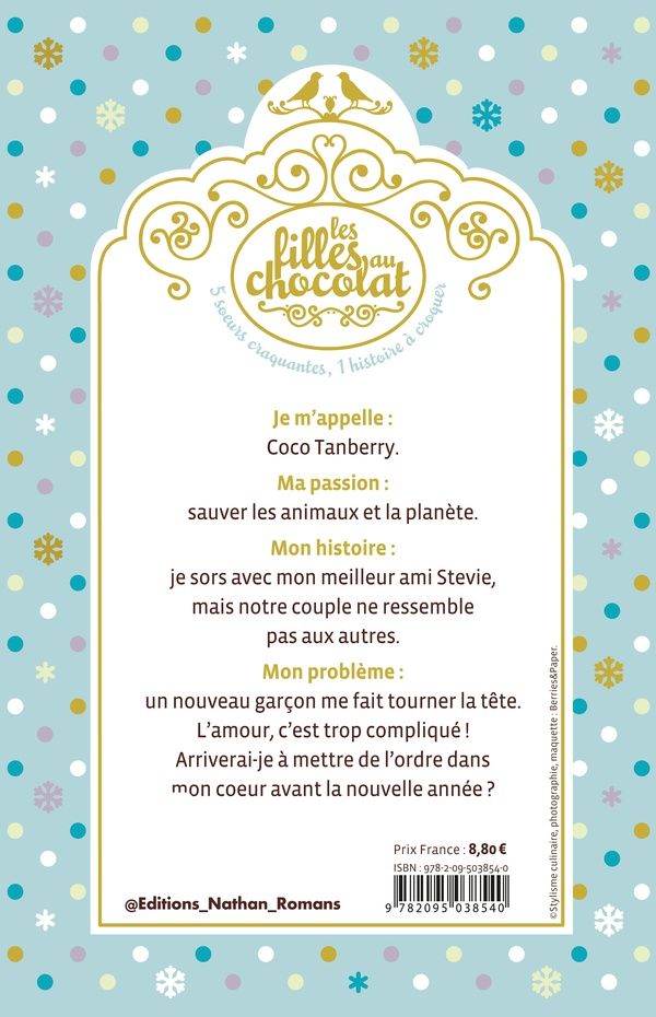 Quatrième de couverture de « LES FILLES AU CHOCOLAT - TOM 9.5 COEUR FLOCON »