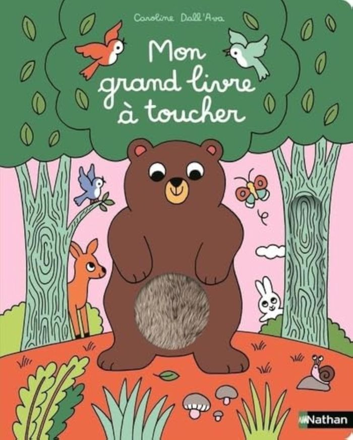 Couverture du livre « Mon grand livre à toucher » de Caroline Dall'Ava, librairie Les Contes Infusés à Corte