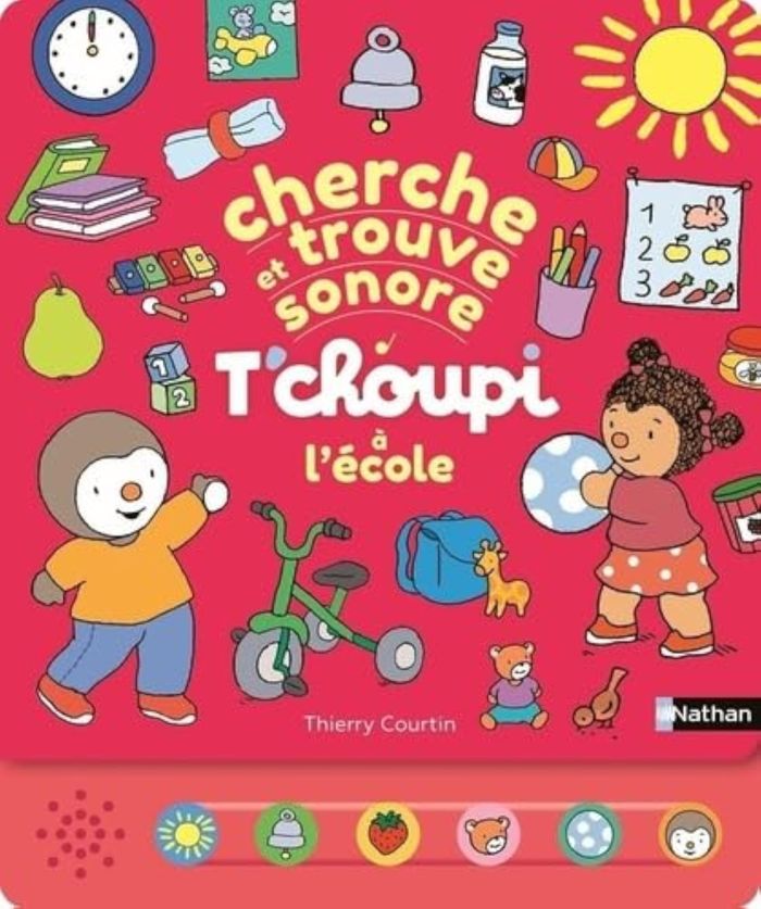 Couverture : CHERCHE ET TROUVE SONORE - T'CHOUPI A L'ECOLE