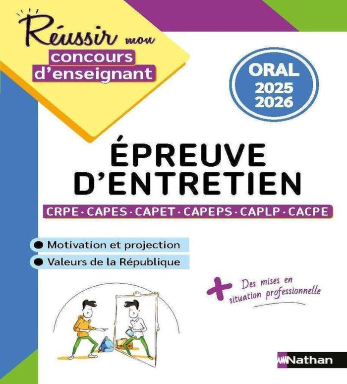 Couverture du livre « Épreuve d'entretien CRPE, CAPES, CAPET, CAPEPS, CAPLP, CACPE : oral 2025-2026 » de Sébastien Mounié, librairie Les Contes Infusés à Corte