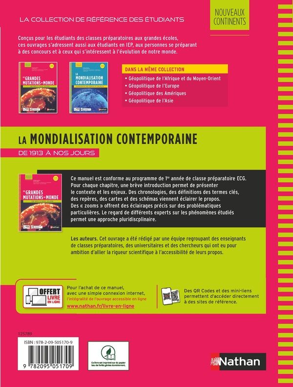 Quatrième de couverture de « Les grandes mutations du monde de 1913 à nos jours »