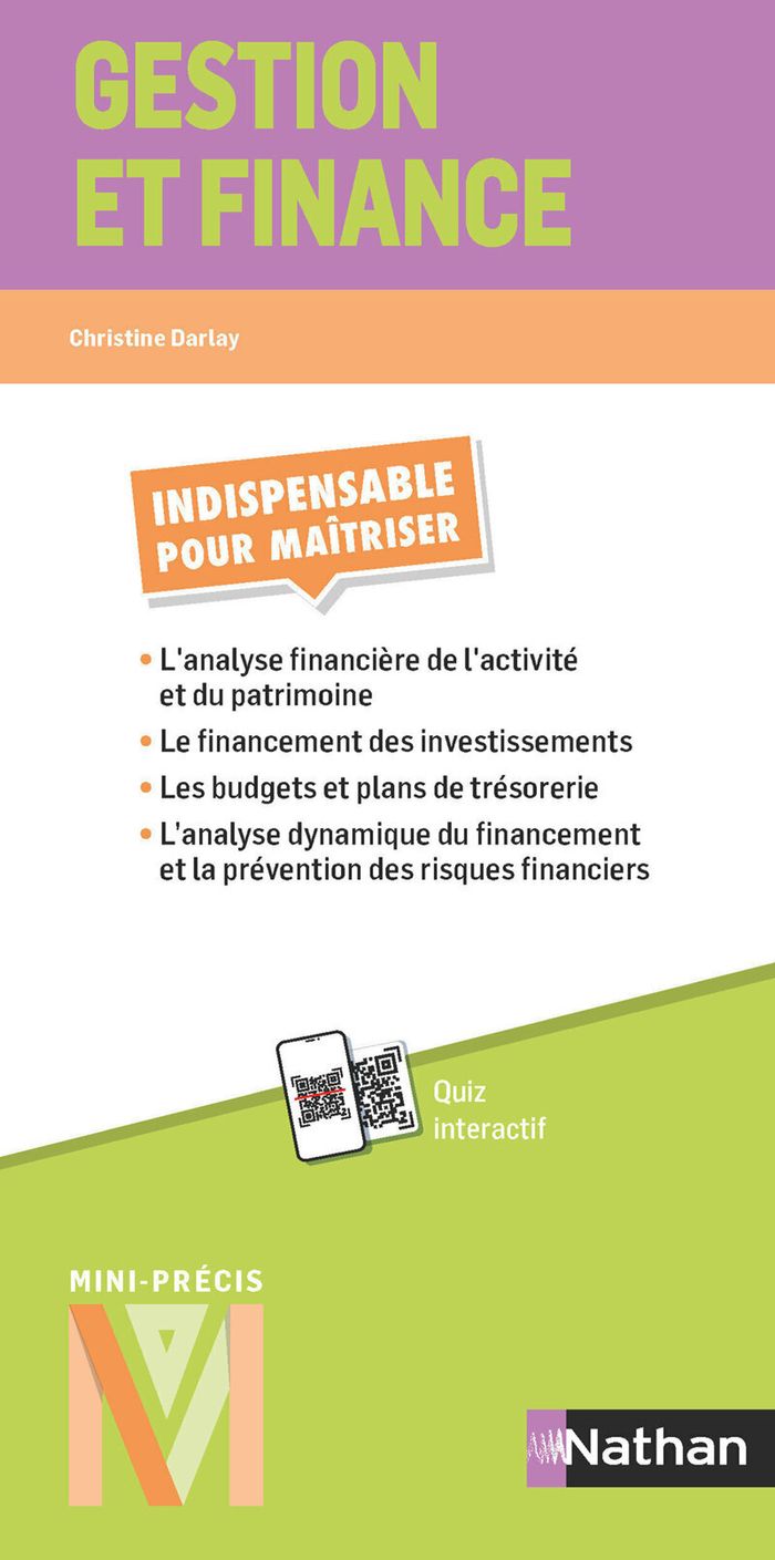 Couverture du livre « Gestion et finance » de Christine Darlay, librairie Les Contes Infusés à Corte