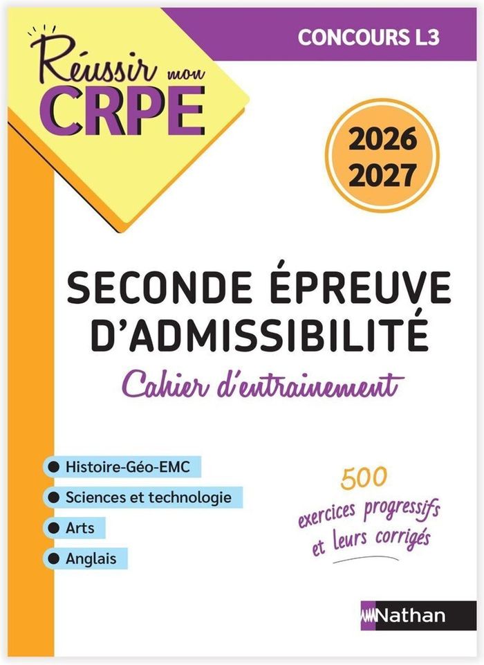 Couverture du livre « Seconde épreuve écrite d'amissibilité : cahier d'entrainement » de Léo Lecardonnel, librairie Les Contes Infusés à Corte