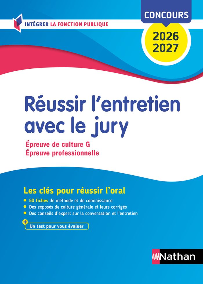 Couverture du livre « Réussir l'entretien avec le jury : concours fonction publique, 2026-2027 » de Adeline Munier, librairie Les Contes Infusés à Corte