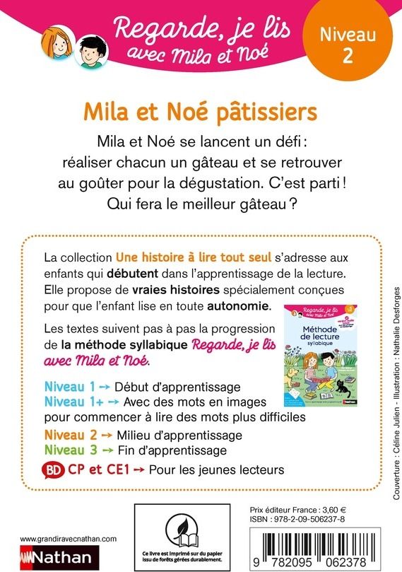 Quatrième de couverture de « Mila et Noé pâtissiers »