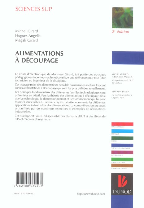 Quatrième de couverture de « ALIMENTATIONS A DECOUPAGE - 2EME EDITION »