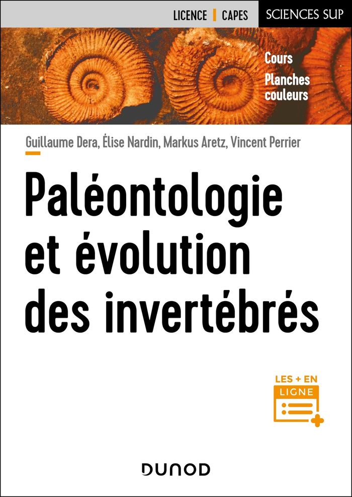 Couverture du livre « Paléontologie et évolution des invertébrés » de Guillaume Dera, librairie Les Contes Infusés à Corte