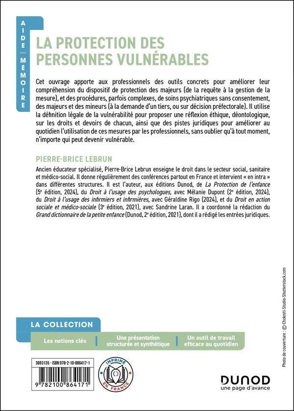 Quatrième de couverture de « La protection des personnes vulnérables : en 72 notions »