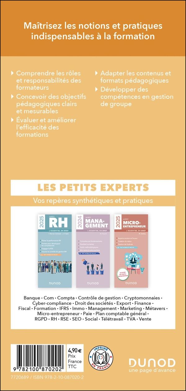 Quatrième de couverture de « Le petit formation : l'essentiel en bref »