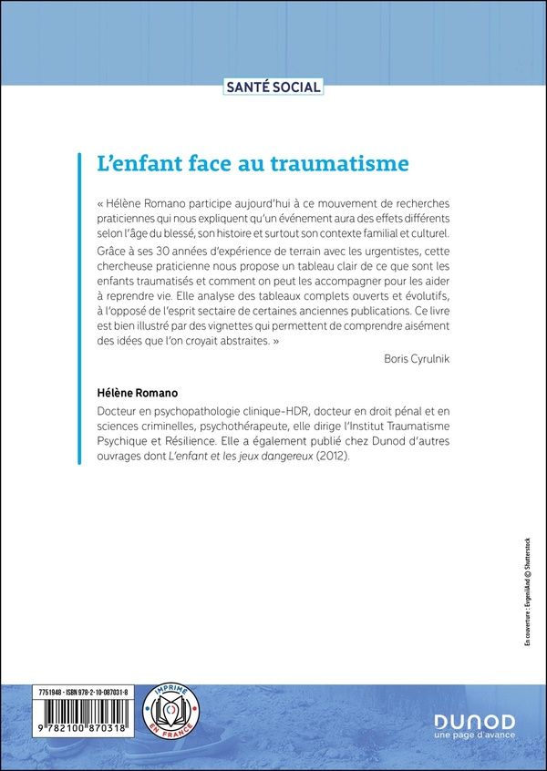 Quatrième de couverture de « L'enfant face au traumatisme »